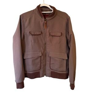 Prana Brown Utility Outdoor Bomber Jacket Size L Sustainable Rugged Travel